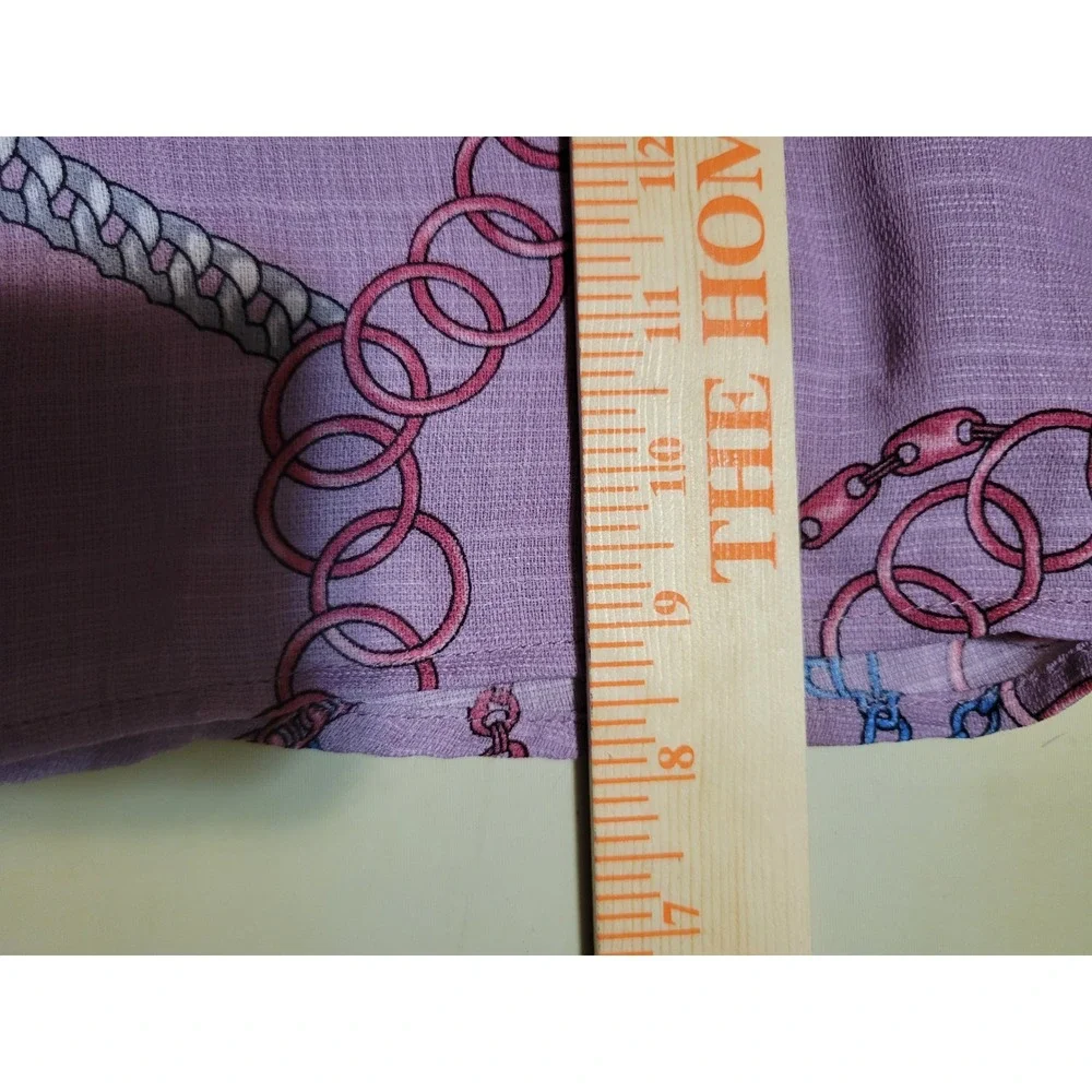 MTS Lilac Chain Print V-Neck‎ Shift Mini Dress Made in USA D1237 Small 209
